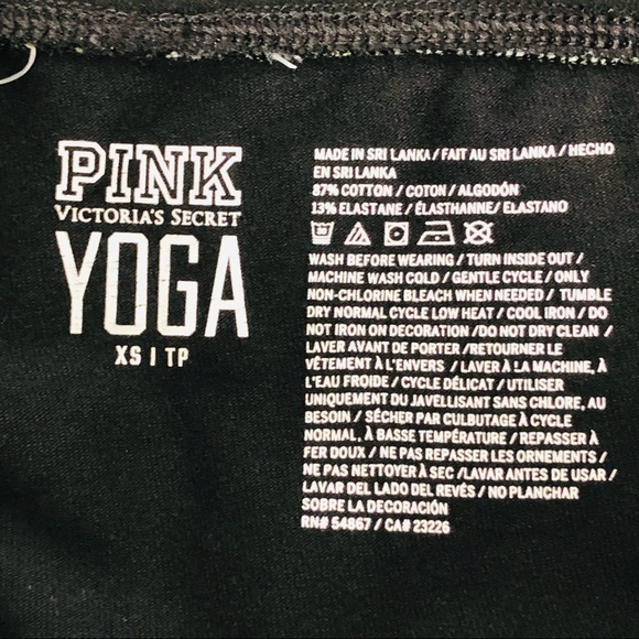 PINK “I Hate Running” Graphics Black Yoga Pants XS - Picture 7 of 12